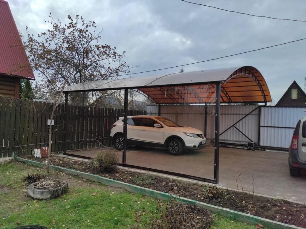 Прозрачные шторы ПВХ для навеса под автомобиль в Гусевском